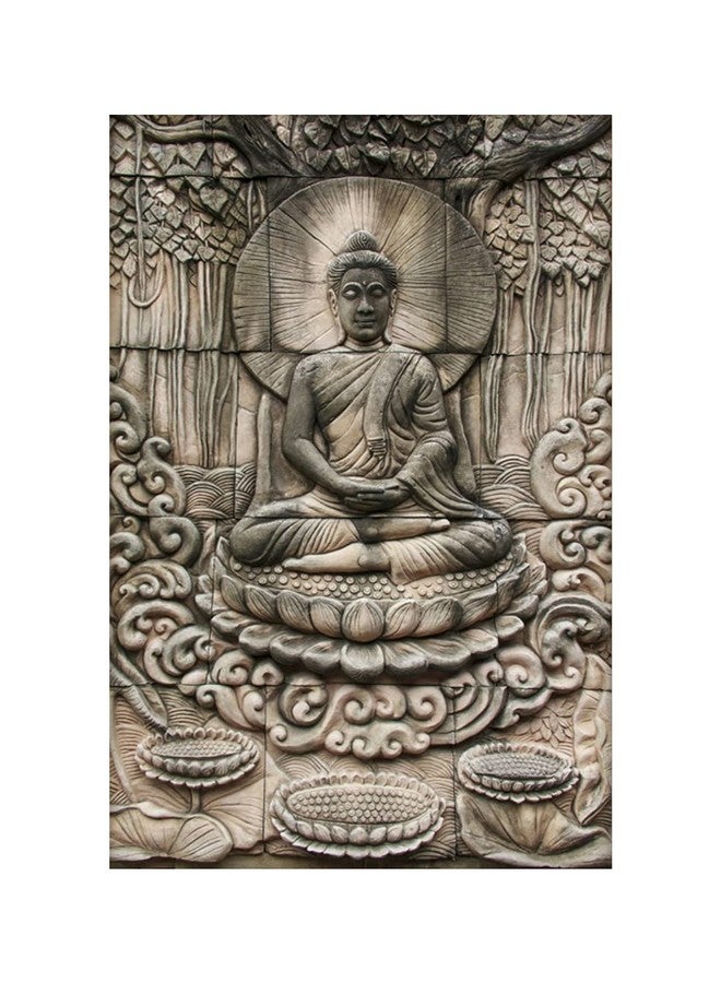 999STORE 3D Print Latest Door Living Room Bed Room Home Hall Wall Stickers Sheet roll Lord Gautam Buddha Budha Meditating Mural Wallpaper for Wall (Vinyl Self Adhesive 36X60 Inches) NonW350853 - Image 4